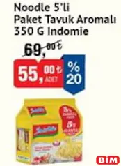 INDOMİE NOODLE 5'Lİ PAKET TAVUK AROMALI 350 G fiyat ve kampanya bilgisi